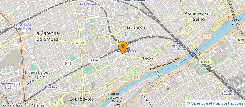 localisation de l'entreprise BATIMENT-TRAVAUX-ETUDES à COURBEVOIE