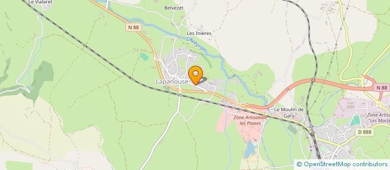 localisation de l'entreprise BATINOVE 12 à SEVERAC D'AVEYRON