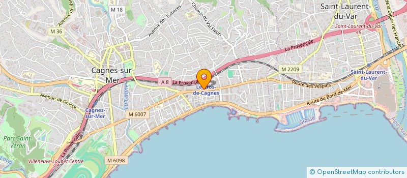 localisation de l'entreprise BATINOVE à CAGNES-SUR-MER