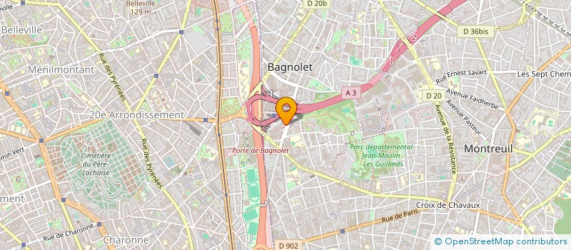 localisation de l'entreprise BATIR à BAGNOLET