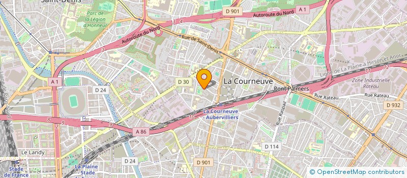 localisation de l'entreprise BATISERV à LA COURNEUVE