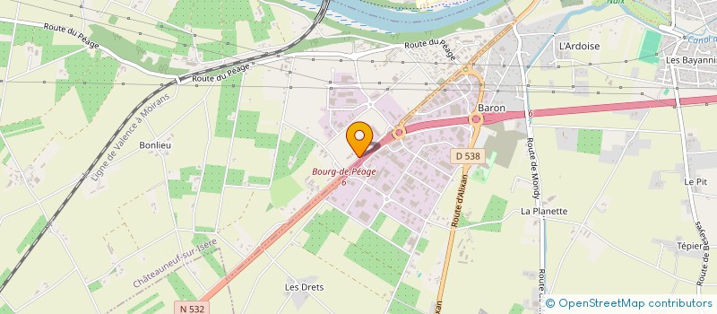 localisation de l'entreprise BATIVERT à CHATEAUNEUF-SUR-ISERE