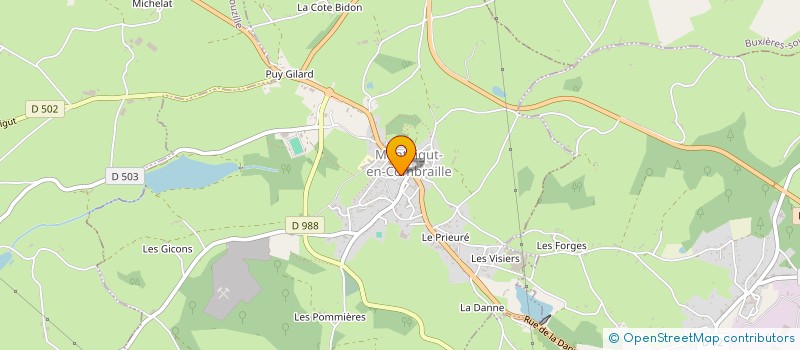 localisation de l'entreprise BATTERIE FANFARE SAPEURS POMPIERS  MONTAIGUT-EN-COMBRAILLE