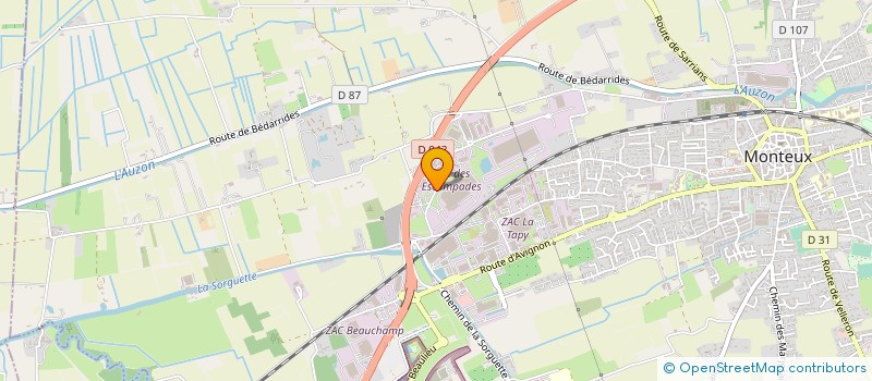 localisation de l'entreprise BATTERIES PROD à MONTEUX