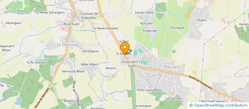 localisation de l'entreprise BAUDIN à PLEUVEN