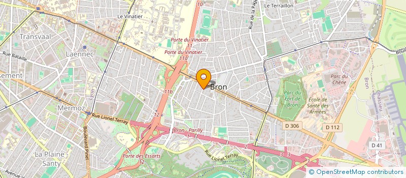 localisation de l'entreprise BAUDINAUD SIGNALETIQUE à BRON