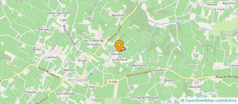 localisation de l'entreprise BAUDON GESTION VIGNE ET VIN à MONTAGNE