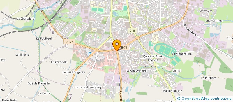 localisation de l'entreprise BAUDRON SA 35 à VITRE