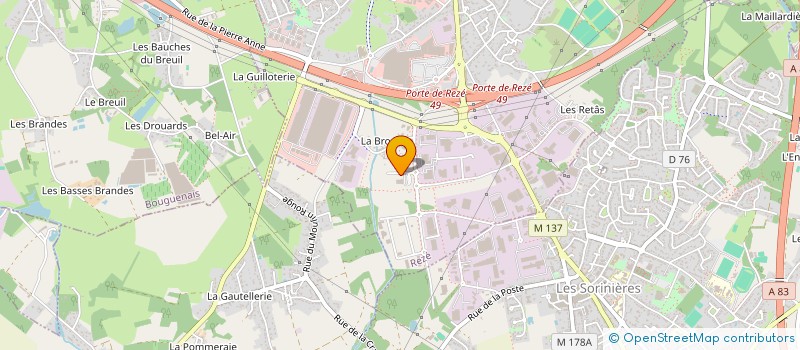 localisation de l'entreprise BAUDRY à REZE