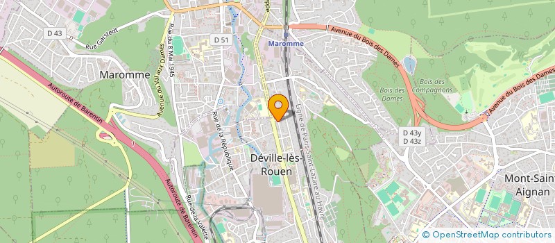 localisation de l'entreprise BAUDRY DALENCON ERELEC à DEVILLE-LES-ROUEN