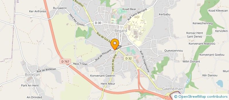 localisation de l'entreprise BBC BEGARD BOISSONS COMBUSTIBL  BEGARD