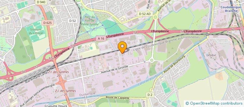 localisation de l'entreprise BBE DECO  DUNKERQUE