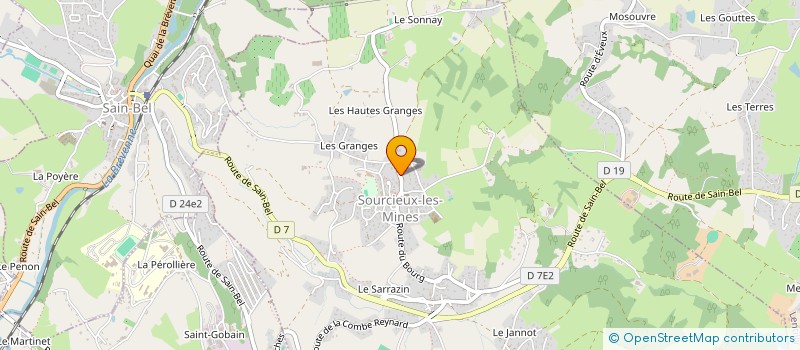 localisation de l'entreprise BBI-BUISSON BLANCHET INVESTISSEMENT  SOURCIEUX-LES-MINES