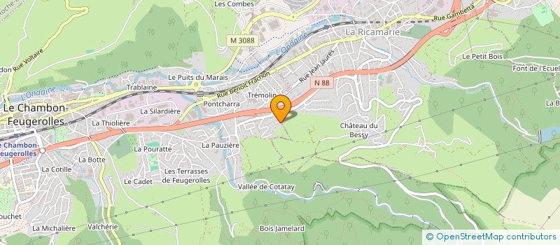 localisation de l'entreprise BE MENUISERIE AGENCEMENT à LE CHAMBON-FEUGEROLLES
