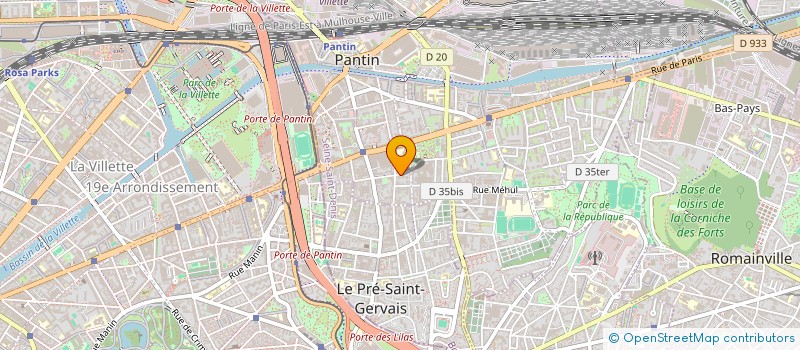localisation de l'entreprise BE-PARIS à PANTIN
