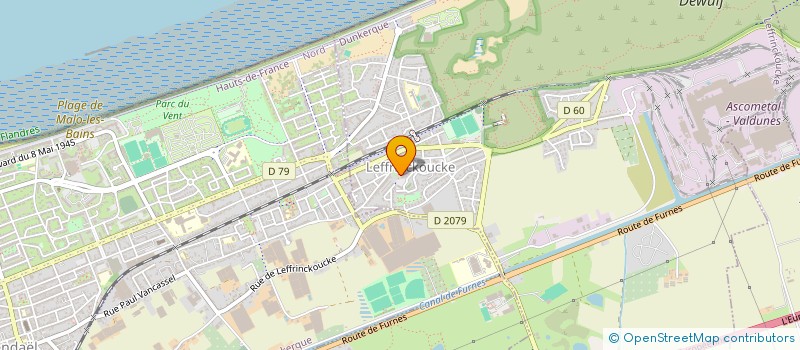 localisation de l'entreprise BEACH TENNIS NORD DE FLANDRE  LEFFRINCKOUCKE