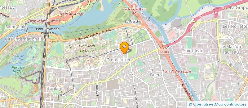 localisation de l'entreprise BEATRICE MAZOYER ECOLE EQUITAT LA DOUA  VILLEURBANNE