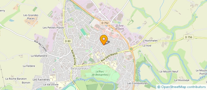 localisation de l'entreprise BEAUPREAU ENDUITS à BEAUPREAU-EN-MAUGES