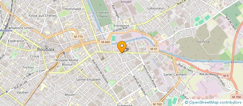 localisation de l'entreprise BEAUREPAIRE MATERIAUX à ROUBAIX