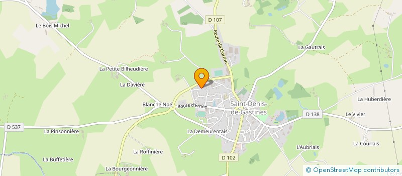 localisation de l'entreprise BECHE COUVERTURE ZINGUERIE CHARPENTE à SAINT-DENIS-DE-GASTINES