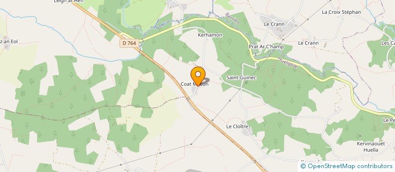 localisation de l'entreprise BEDIN COUVERTURE  HUELGOAT