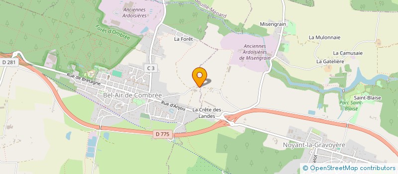 localisation de l'entreprise BEDOUET STEVEN à OMBREE D'ANJOU