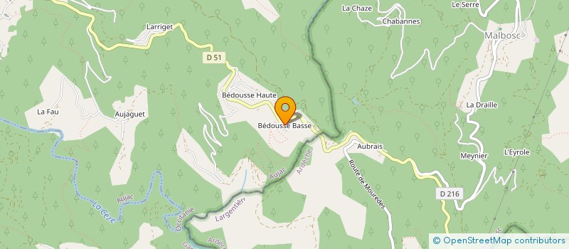 localisation de l'entreprise BEDOUSSE RUINE  AUJAC