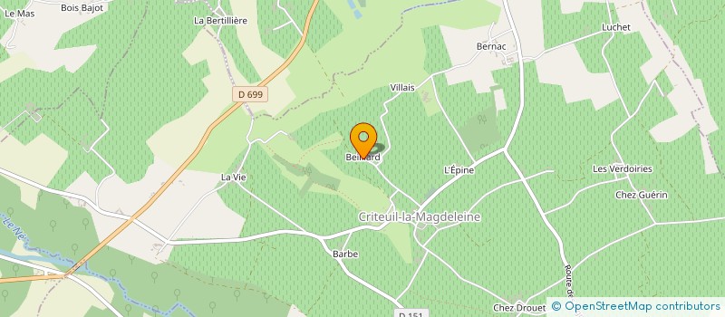 localisation de l'entreprise BEILLARD à CRITEUIL-LA-MAGDELEINE