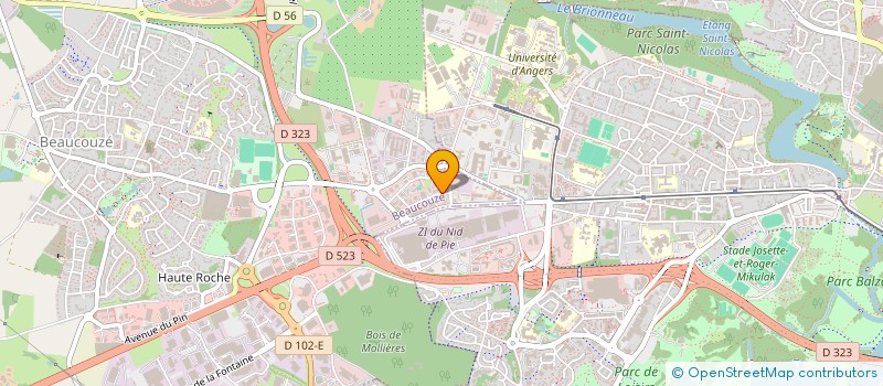 localisation de l'entreprise BEJG SARL à BEAUCOUZE