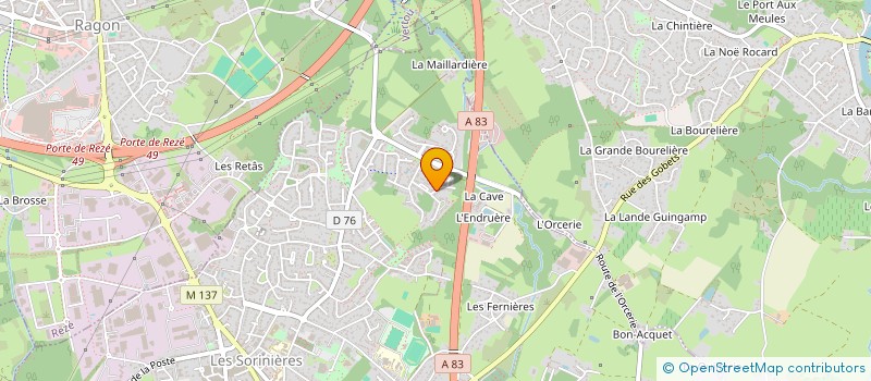 localisation de l'entreprise BEL AIR ET BONHEUR  LES SORINIERES