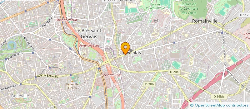 localisation de l'entreprise BELAYA à LES LILAS