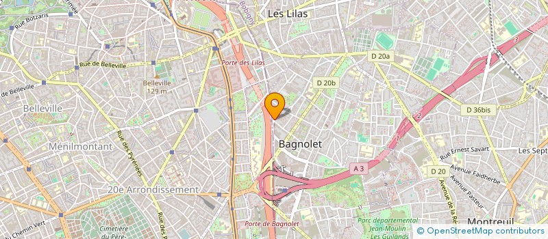 localisation de l'entreprise BELFORT 74  BAGNOLET