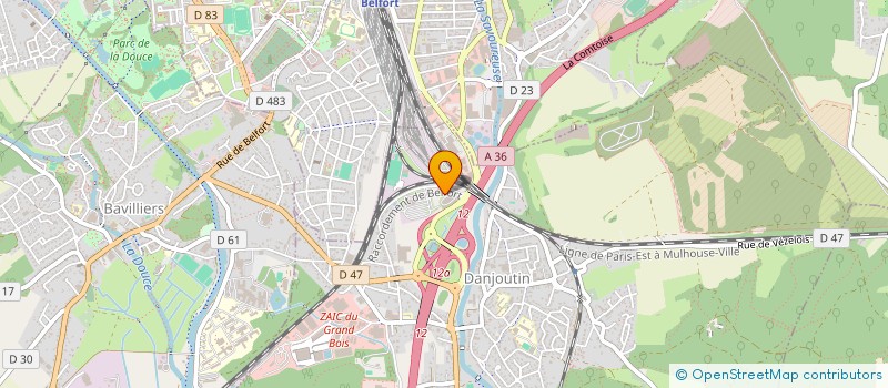 localisation de l'entreprise BELFORT ELECTRO DIESEL à DANJOUTIN
