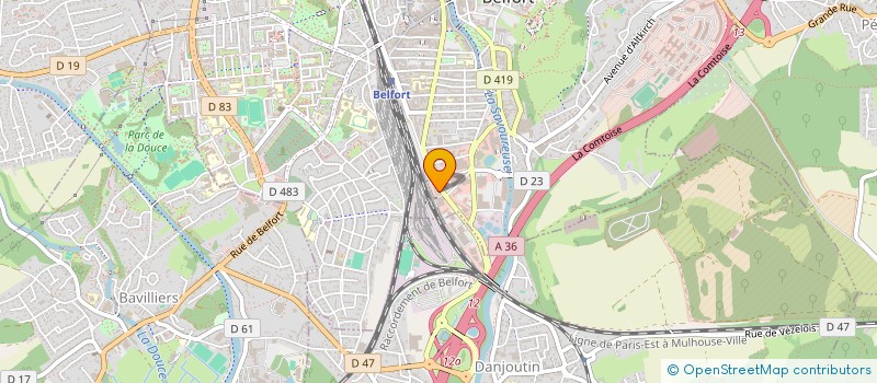 localisation de l'entreprise BELHER PNEUS  BELFORT