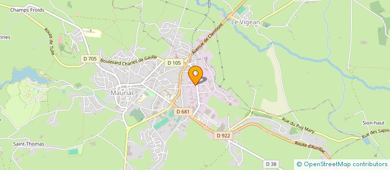 localisation de l'entreprise BELLANGER SARL à MAURIAC