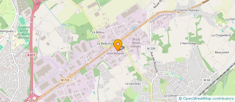 localisation de l'entreprise BELLE ETOILE DISTRIBUTION SARL à THOUARE-SUR-LOIRE