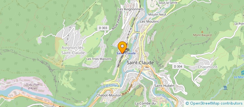 localisation de l'entreprise BELLEDHUB à SAINT-CLAUDE