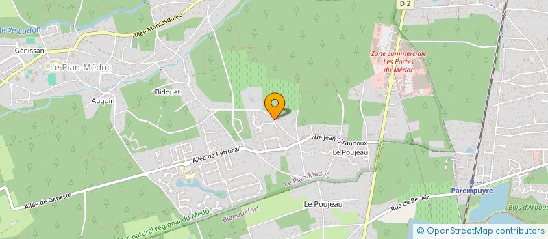 localisation de l'entreprise BELLEGRAVE DU POUJEAU  LE PIAN-MEDOC