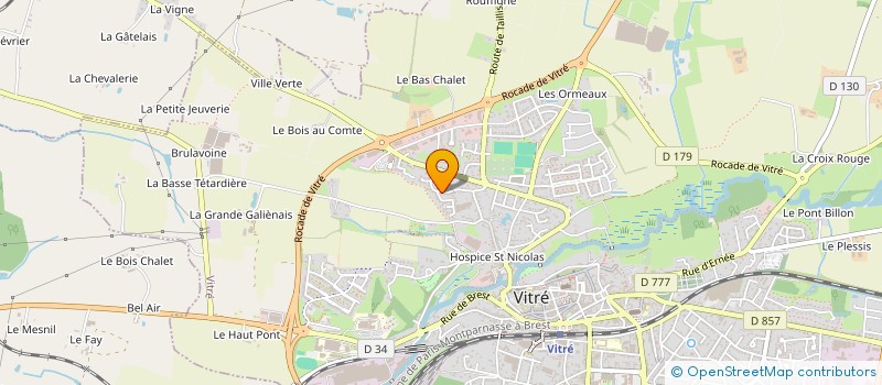 localisation de l'entreprise BELLEVUE  VITRE