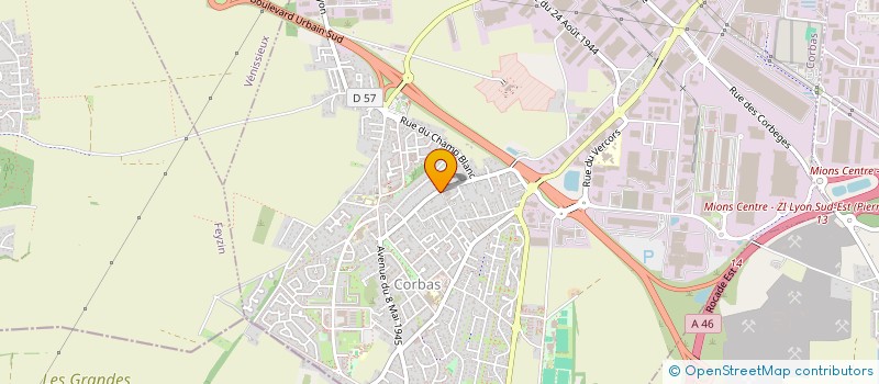 localisation de l'entreprise BELLEVUE à CORBAS