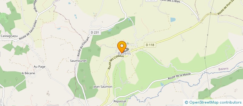 localisation de l'entreprise BELLEVUE  BAZENS