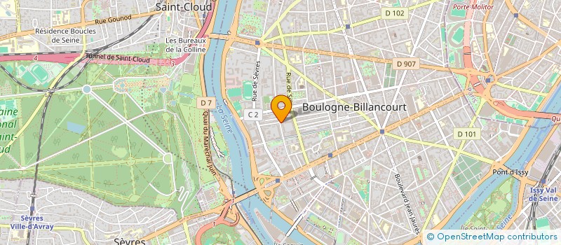localisation de l'entreprise BELLEVUE 83 à BOULOGNE-BILLANCOURT