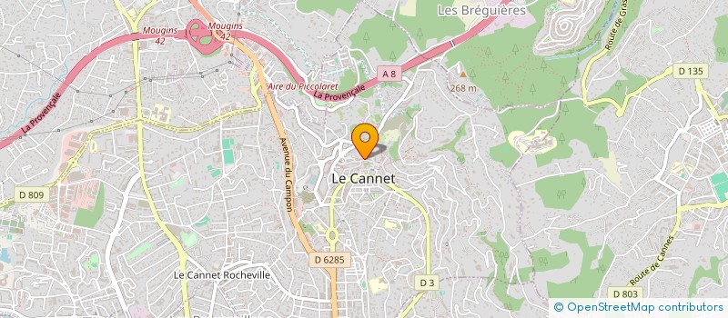 localisation de l'entreprise BELLEVUE à LE CANNET
