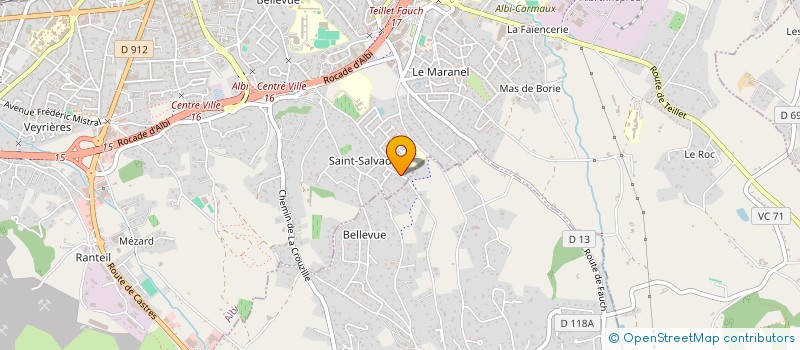 localisation de l'entreprise BELLEVUE à ALBI