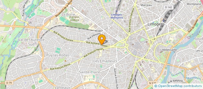 localisation de l'entreprise BELLEVUE DUTREIX à LIMOGES