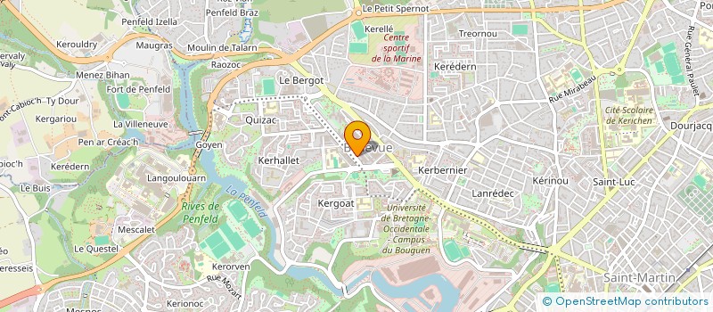 localisation de l'entreprise BELLEVUE KINE à BREST