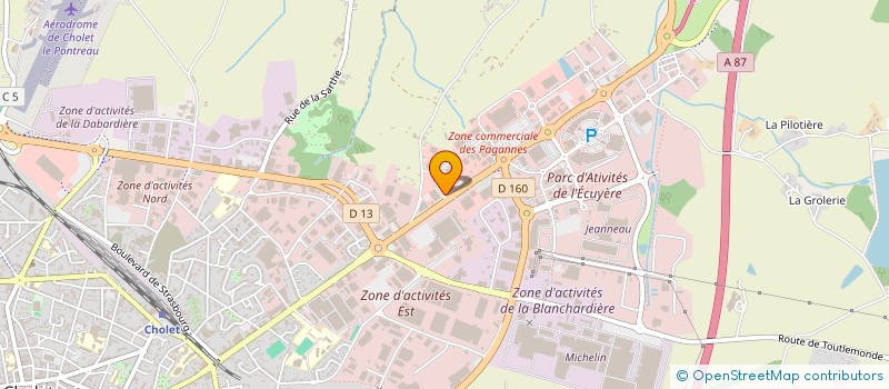 localisation de l'entreprise BELVI à CHOLET