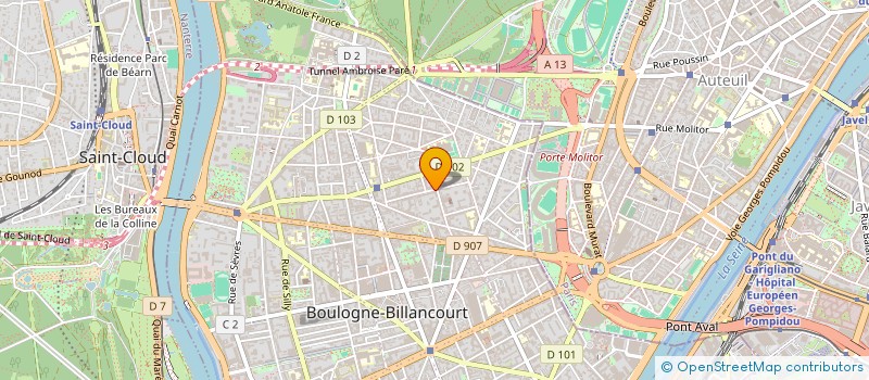 localisation de l'entreprise BENIVA à BOULOGNE-BILLANCOURT