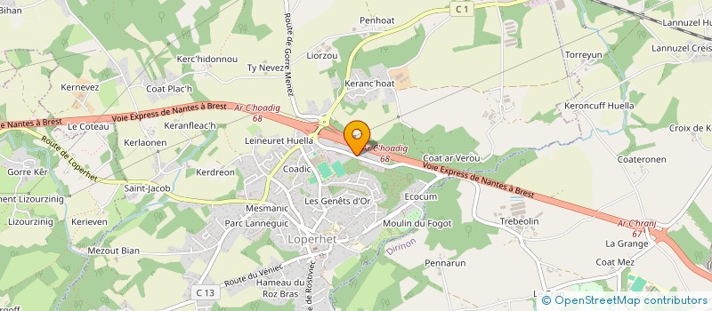 localisation de l'entreprise BENJEA à LOPERHET
