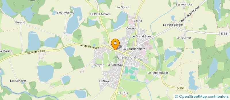 localisation de l'entreprise BENLLO à CHALAMONT